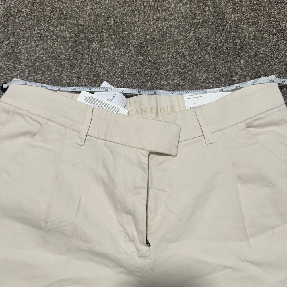 AE Ivory Dreamy Drape Stretch High-Waisted Trouser (Size: 12 Long - 31W) - Picture 5 of 8